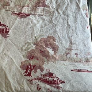 Pottery Barn *Rare* Bateau Toile Paris Eiffel Tower FULL  Size Duvet Cover